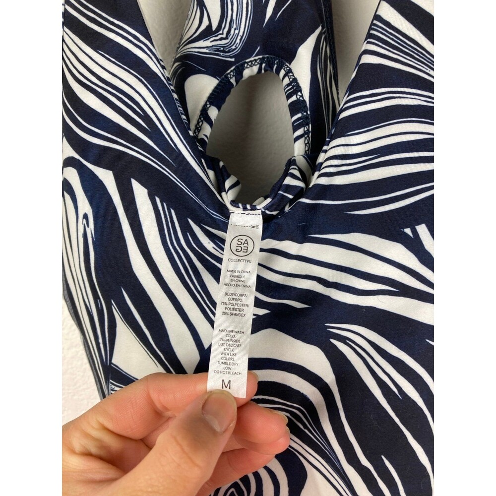Sage Collective Blue White Sports Bra Top Medium - Picture 7 of 7